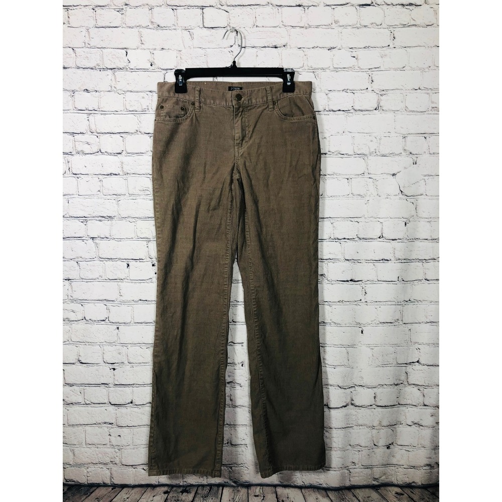 J.Crew Pants Womens Straight Corduroy Khaki Tan 4 Excellent Fine Wale Casual
